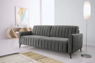 exxpo - sofa fashion 3-Sitzer "Grande, Schlafsofa, Dauerschläfer, Microvelours-Bezug, Breite 222cm" mit Bettfunktion und Bettkasten, komfortabler Federkern
