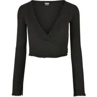 URBAN CLASSICS Langarmshirt Urban Classics Damen Ladies Cropped Rib Wrapped Longsleeve (1-tlg)