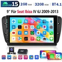 ESSGOO Android15 Für Seat Ibiza IV 6J 2009-2013 Carplay GPS Mit USB Type-C BT Autoradio (RDS, 4+64GB(optional), Digitalradio (DAB), DAB+ (optional), AM/FM, Carplay Android Auto Bluetooth EQ USB GPS Navi WIFI Touchscreen)