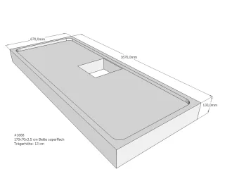 Neuesbad Wannenträger für Bette superflach 170x70x3,5 SD22758