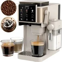 CIARRA Kaffeemaschine mit Mahlwerk Bohnen, Espressomaschine mit Milchaufschäumer, 6 Kaffeeoptionen auf Knopfdruck, 15 Bar Pumpendruck CBSACM-D6, Bohnenbehälter 80g, Milchbehälter 300ml, 6 Mahlstufen Latte Cappuccino