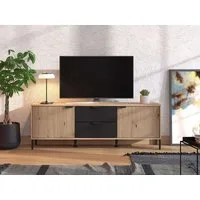Home affaire Lowboard Mayenne, TV-Lowboard, Breite 157 cm, TV-Kommode, Türen mit Rillen-Optik, 2 Schubkästen