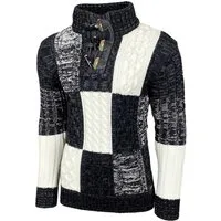 Baxboy Strickpullover Baxboy Herren Grobstrick Pullover Stehkragen Pulli B-51112