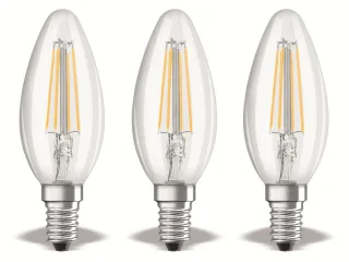 OSRAM LED-Lampe BASE CLASSIC, B40, E14, EEK: E, 4 W, 470 lm, 4000 K, 3 Stück