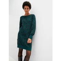 bonprix Strickkleid schmale Passform, Minikleid, Kurzgröße, Animal-Muster