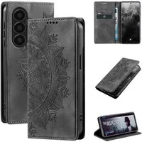 Tec-Expert Handyhülle Mandala Hülle Cover für Samsung Galaxy A57 5G 6.7 Zoll, 6.7, Klapphülle Case Tasche mit Kartenfächern und RFID Schutz