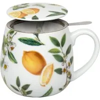 Könitz Becher Könitz Kuschelbecher Teebecher mit Teesieb "Schwarzer Tee" und Deckel, 1-tlg., Tee Becher - Mit Edelstahlsieb und Deckel, ca. 420 ml