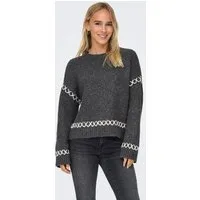 ONLY Rundhalspullover ONLAMANDA LIFE LS O-NECK DETAIL CC KNT