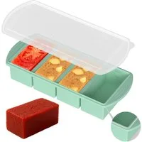 FOUORTUNATE-BEE Eiswürfelform Silikon Gefrierbehälter mit Deckel für Suppe Meal Prep Box Set, Stapelbare Gefrierbox für Suppe Eintopf Babybrei Aufbewahrung