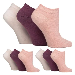 9er Pack Damen Diabetes Trainingssocken | Breite Knöchelsocken für geschwollene Füße