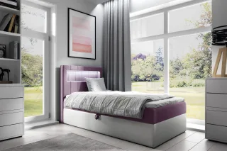 Boxspringbett Gästebett Kinderbett FABIAN Nr.1 80x200cm Weiss-Rosa