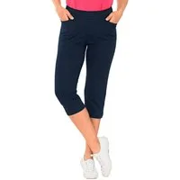 GOLDNER Stoffhose Bequeme Sommerhose mit sportivem Look Lässige 3/4-Hose mit elastischem Bund, Taschen und Wadenlang
