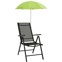 furnicato Sonnenschirm Grüner für Campingstühle 105 cm Durchmesser, 90 cm, Rostgeschützter Gartenschirm mit Klemme und stabilen Stahlrippen