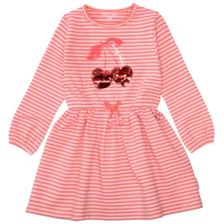 STACCATO - Md.-Sweatkleid coral red str - Gr. - 104/110