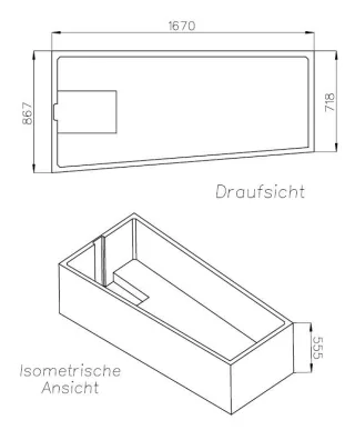 Neuesbad Wannenträger für Bette Space M 170x90 SW 16161