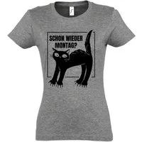Youth Designz Print-Shirt Montags Katze Damen T-Shirt mit modischen Frontprint