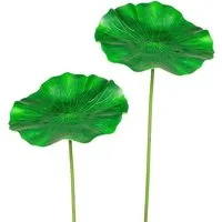 Kunstzweig Lotusblatt Blattstiel, Creativ green, Höhe 100 cm, 2er Set
