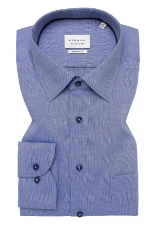 ETERNA - Hemd Natté Langarm navy - Gr. - 46/Langarm - 65cm