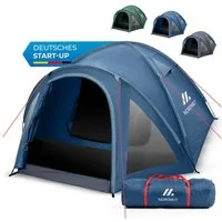 Nordmut Kuppelzelt 4 Personen 300x250 cm Vorraum wasserdicht 5000 mm, Personen: 4 (Trekkingzelt mit Fiberglas Gestänge & schnellem Aufbau, Familienzelt mit Moskitonetzen & angenehmem Raumklima), Campingzelt wasserdicht mit Vorraum & versiegelten Näht