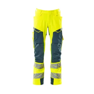 MASCOT Herren Hose mit Knietaschen ACCELERATE SAFE Hi-vis Gelb / Dunkelpetroleum 52 - 19079-511-1744-90C52