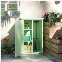 Outsunny Gerätehaus mit Ablage, Abschließbar Tür, Bodenplatte, Asphalt-Pultdach, BxT: 75x56 cm, (Gartenschrank, 1 St., Geräteschuppen), für Garten Terrasse Grün