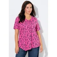 Ulla Popken T-Shirt T-Shirt Herzen A-Linie V-Ausschnitt Halbarm