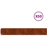 vidaXL Beetumrandung Rasenkanten 50 Stk. 15x103 cm Flexibel Cortenstahl