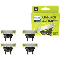 Philips Ersatzscherteile OneBlade 360, 4 St., nass und trocken einsetzbar, hält bis zu 4 Monate