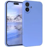 EAZY CASE Handyhülle für Apple iPhone 16 Plus Hülle Silikon 6,7 Zoll, Silikon Schutzhülle mit Kameraschutz kratzfest Back Cover Ultramarin