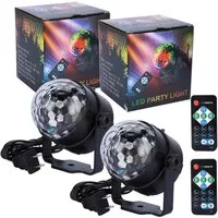 GarveeMore LED Discolicht Disco Partylicht mit Doppelfernbedienung & Soundsteuerung