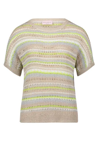 betty barclay - so cosy - - Lochstrick-Pullover Patch Beige - Gr. - 38