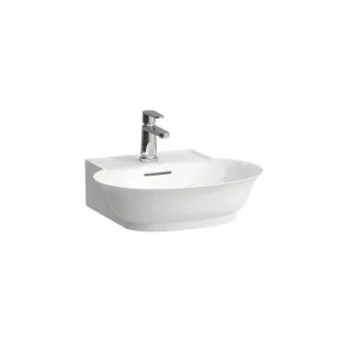 LAUFEN The new classic Aufsatzhandwaschbecken H8168520001041 50x45cm, Unterseite geschliffen, mit Überlauf, mit 1 Hahnloch, weiß