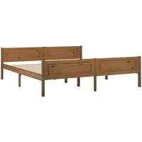 vidaXL Bett Massivholzbett Kiefer Honigbraun 180x200 cm