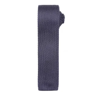 Premier Mens Slim Textured Knit Effect Krawatte (Stahl)