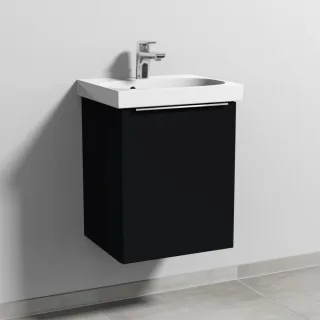 Sanipa 3way Waschtischunterbau zu Geberit Acanto Waschtisch mit 1 Tür, Schwarz-Matt UF41408