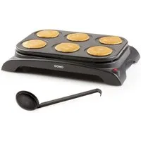 Domo Crêpesmaker, 1000 W, Ø 11.5 cm, 6 süße salzige Pancake Pfannkuchen selber machen Crepes-Eisen Creperie