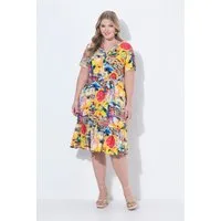 MIAMODA Jerseykleid Kleid A-Linie Allovermuster Taillen-Bindeband