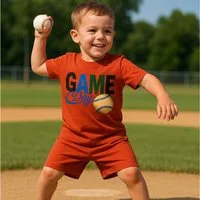 Lorey Medtec T-Shirt & Shorts Jungen Outfit, 2er Set: T-Shirt + Shorts, Grün/Rot, 100% Baumwolle (T-Shirt + Shorts)