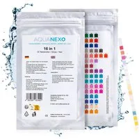AquaNexo Trinkwassertest Wassertester Teststreifen 16-in-1 Trinkwassertest pH Wasserhärte 25st.