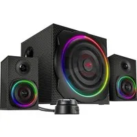 Speedlink GRAVITY CARBON - aktives 2.1-Lautsprechersystem mit RGB Beleuchtung - 2.1 Soundsystem 2.1 (60 W, 120W Peak-Power)