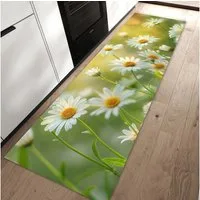 Primedeco Teppich Küchenteppich Blühende Gänseblümchen PVC rutschfest abwaschbar Läufer, Rechteckig, Höhe: 3 mm, Pflegeleicht & Wasserabweisend