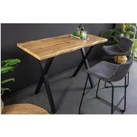 riess-ambiente Bartisch WILD 120cm braun/schwarz - Wildeichen-Design, X-Gestell, 4cm Baumkante (Einzelartikel, 1-St), Metall-Gestell & Industrial-Design - ideale Größe für Deine Küche