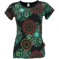 Guru-Shop T-Shirt Boho T-Shirt mit Mandaladruck, bedrucktes.. alternative Bekleidung, Festival, Ethno Style