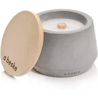 beske Outdoorkerze Betonfeuer® - Steller mit Dauerdocht Kerzenfresser Tischfeuer (14cm), Wachsrecycling mit besonderem Ambiente und nachhaltigem Dauerdocht