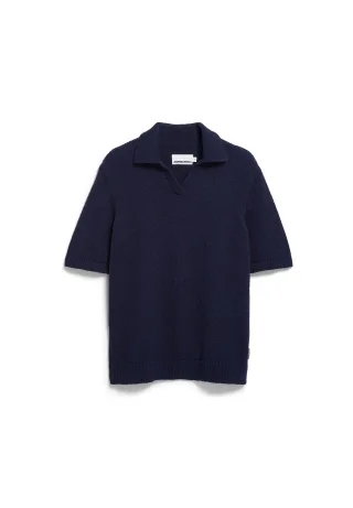 Armedangels - BOUCLE KNIT POLOSHIRT night sky - Gr. - M