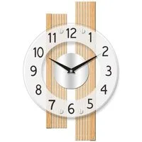 AMS Funkwanduhr F5874 (Quarz,Holz,Buche,Wohnzimmer,Esszimmer,Made in Germany,Büro,Flur)