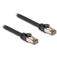 RJ-45 Netzwerkkabel Cat.6a U/FTP ultra flexibel schwarz, 1 Meter, innerer Edelstahlmantel