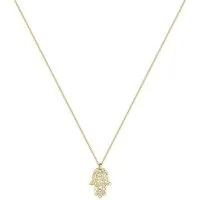 Elli Kette mit Anhänger Schmuck Geschenk Silber 925 Hamsa Hand, mit Glasstein