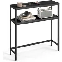 VASAGLE Konsolentisch schmaler Sofatisch mit 2 Ablagen, Flurtisch, 2 Ebenen, für Flur, Wohnzimmer, Schlafzimmer, 80/100/120x80×20cm