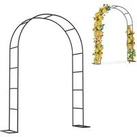 FIVMEN Rosenbogen 2,4M Gartenbogen Rankgitter Rosenhilfe aus Pulverbeschichtetem Stahl, die Torbogen-Gartendekoration